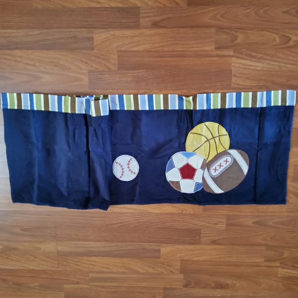 Too Good Baby Nursery Window Valance Sports Football Soccer Basketball Baseball